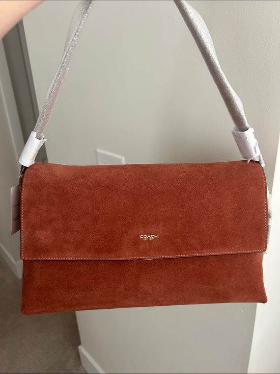 Coach Handbags - Coach chelsea 36 in suede clay / brass